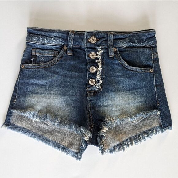 KanCan High-rise Button Fly Frayed Hem Shorts - XS - Picture 1 of 13